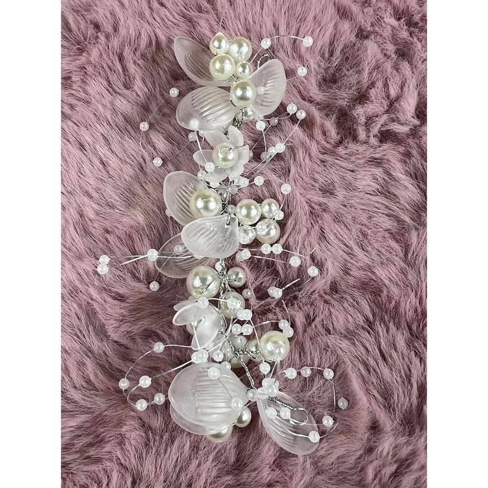 Flowers Girl Hair Accessories 2 Pcs Crystal Pearls  Headband Bridal Wedding Hair